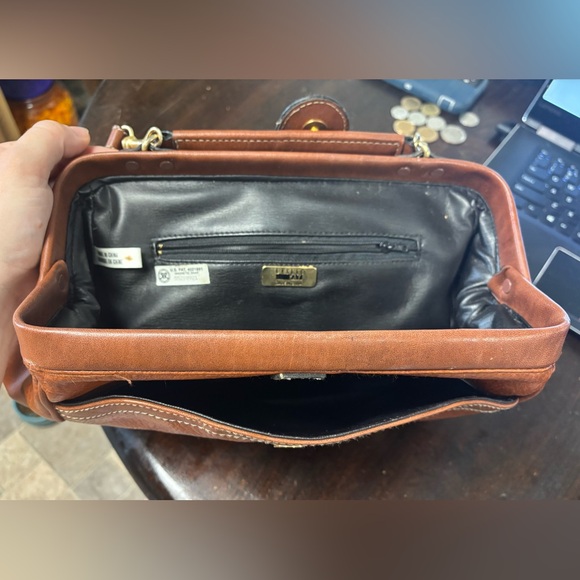 Vintage Leslie Fay Brown Leather Handbag - Picture 3 of 4
